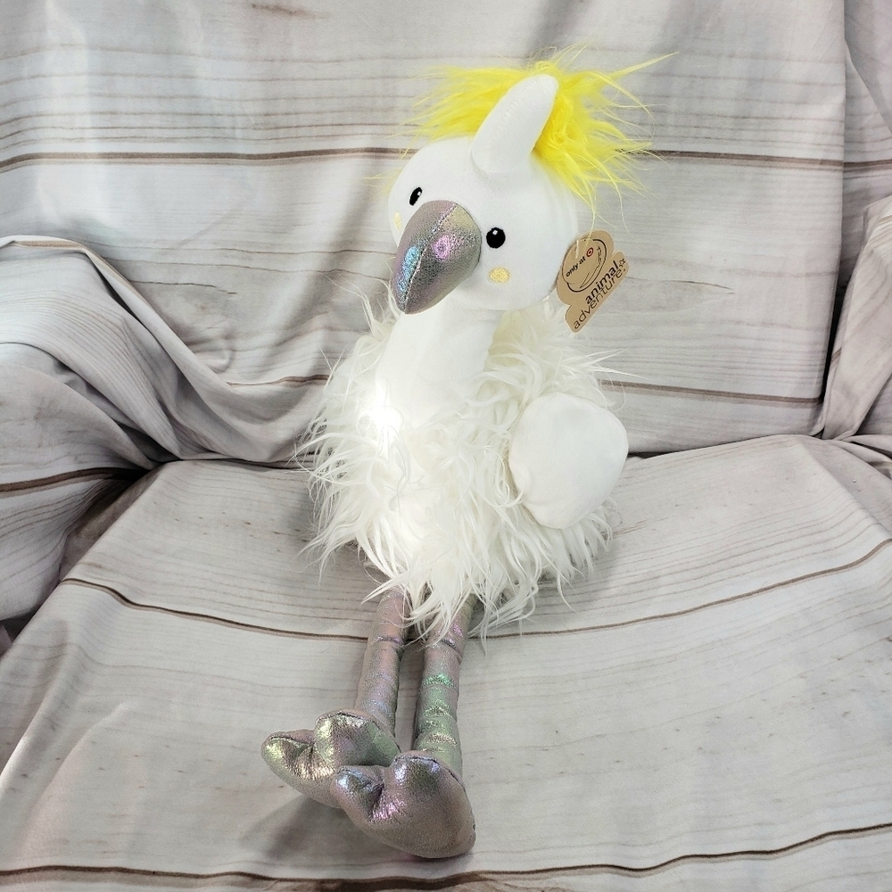 Animal Adventure Cockatoo Crazy Flamingo Bird Plush Stuffed Toy Iridescent 22 In